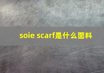 soie scarf是什么面料